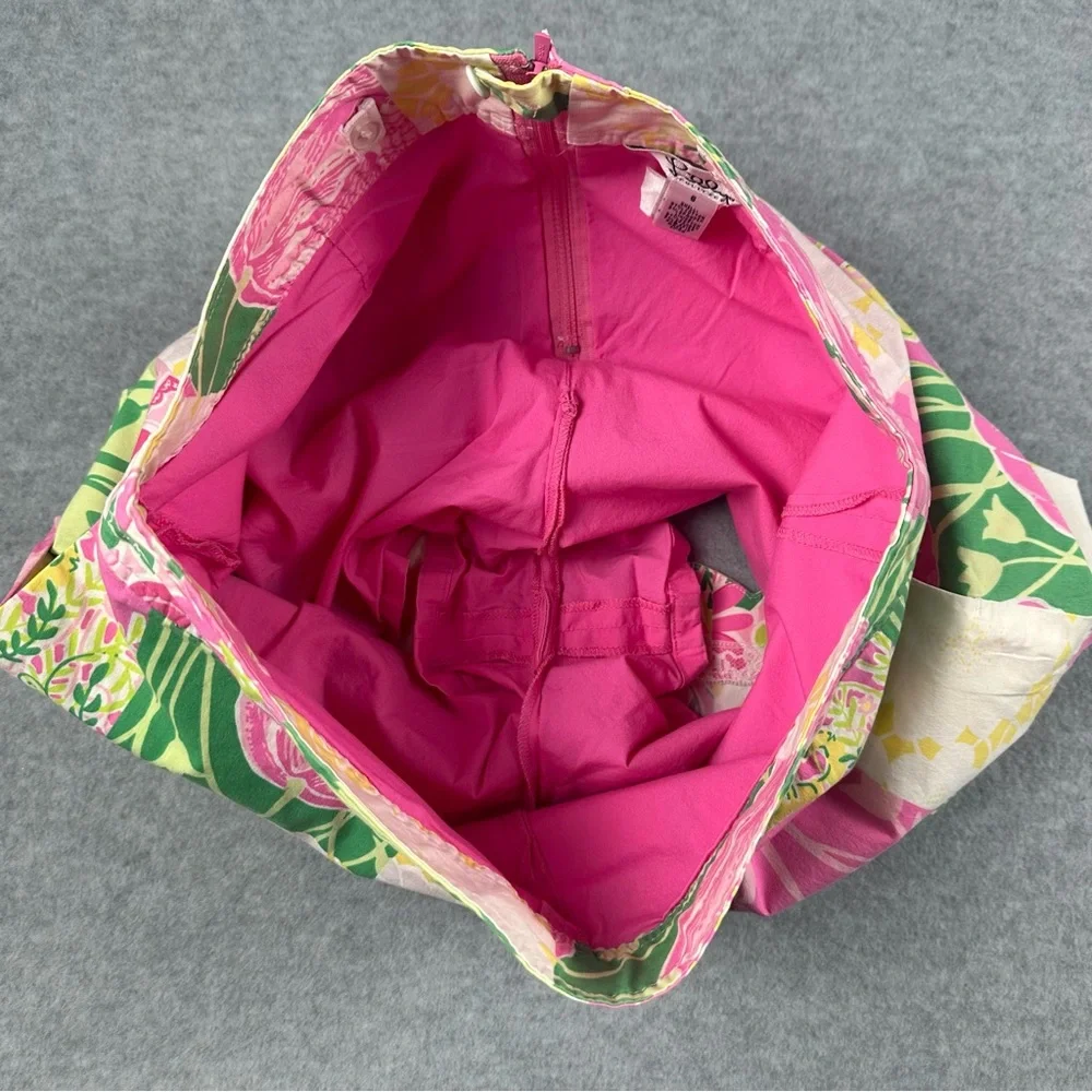 Vintage Lilly Pulitzer Skort Womens SZ 6 Scallop Hem Pink Green Patchwork Floral - Picture 10 of 16